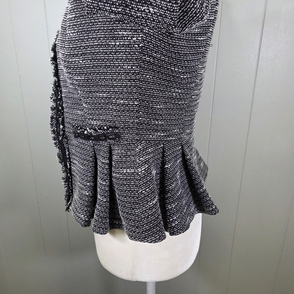 Pinky & Dianne Black Tweed Open Front Jacket Size 38 - Picture 6 of 10